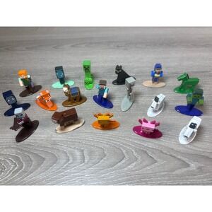 Minecraft Mini Metal Figures Lot Characters Animals Creatures Toys